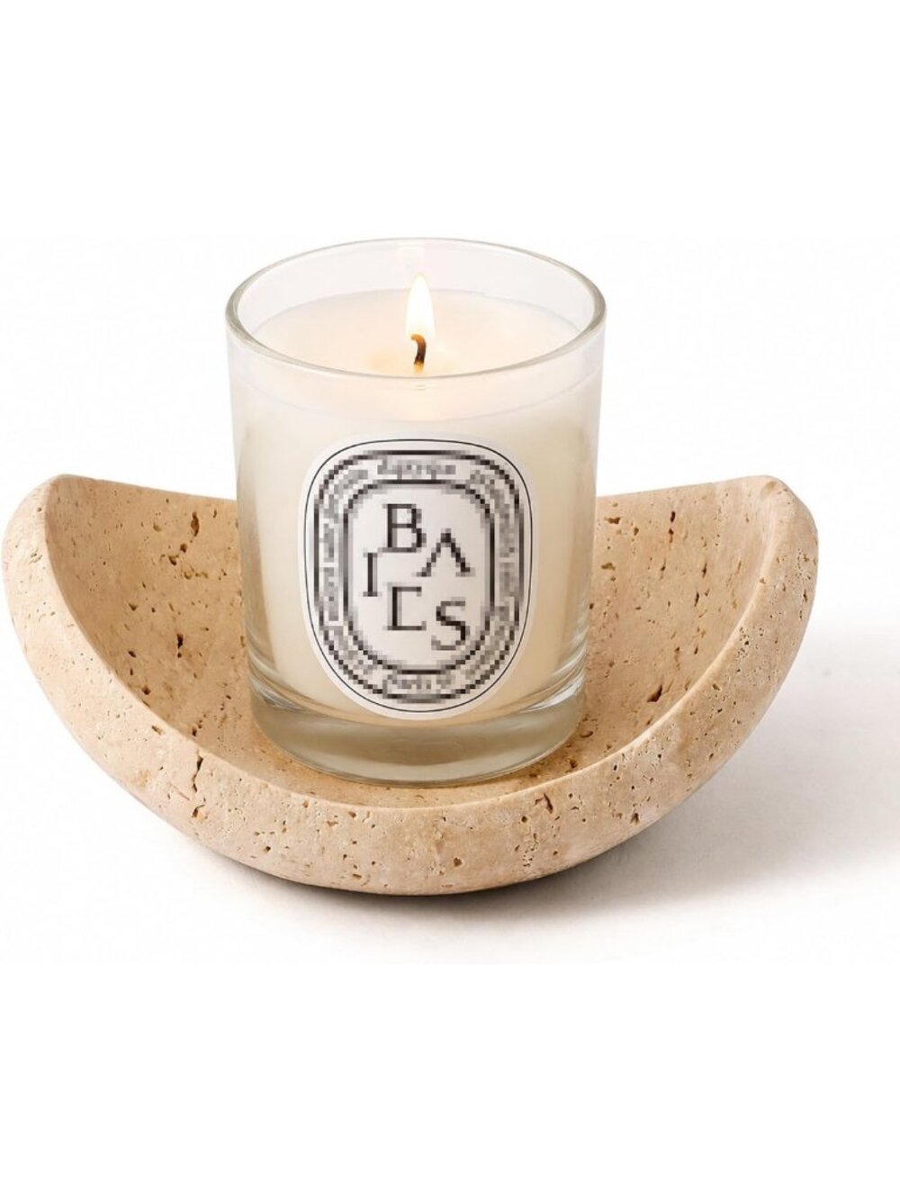 Elegant Travertine Candle Holders & Marble Tray for Home Decor, Wedding